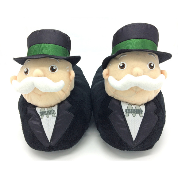 - Shoes - Monopoly Banker Novelty Plush House Shoes M 9-10